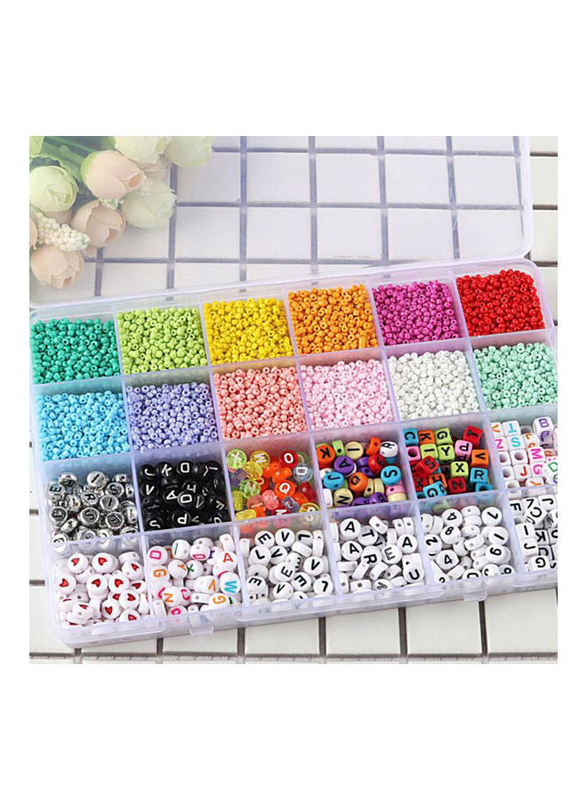 Arabest DIY Glass And Alphabet Bead Set, Multicolour