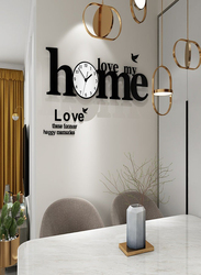 Love My Home Acrylic 3D DIY Wall Clocks for Office & Home, Black/White