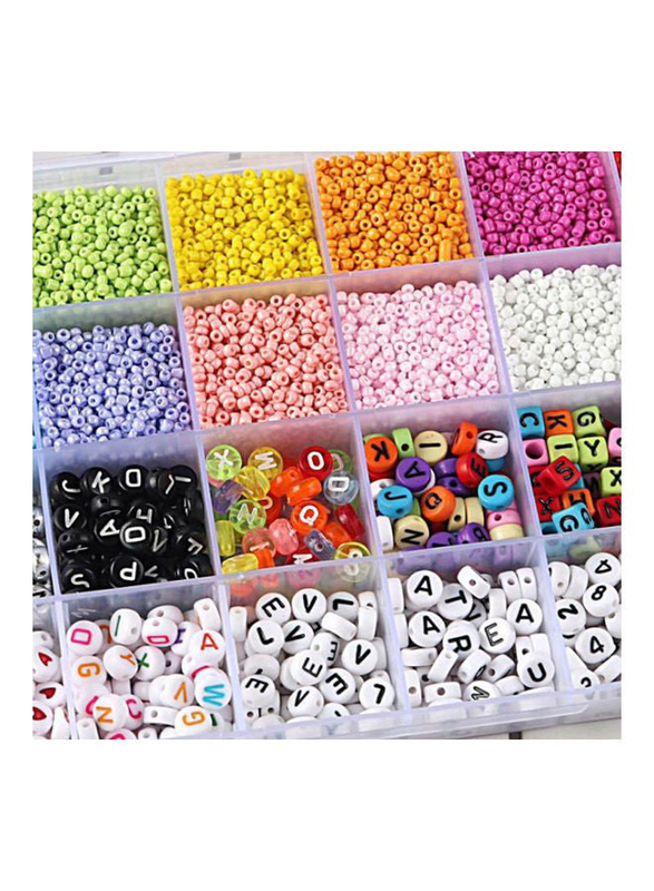 Arabest DIY Glass And Alphabet Bead Set, Multicolour