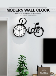 Modern Creative Ride Bicycle Wall Clock for Home & Office, Black/White