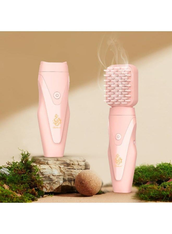 Bukhoon USB Rechargeable Electric Oud Bakhoor Incense Burner Mabkhara with Soft Comb, Pink