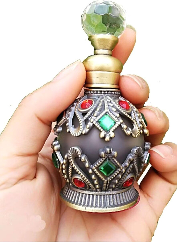 Vintage Refillable Antique Gemstone Crystal Glass Perfume Bottle, 15ml, Multicolour