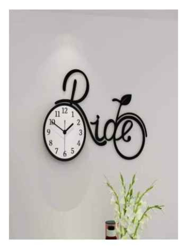 Ride Cycle Acrylic Wall Clock, Black/White