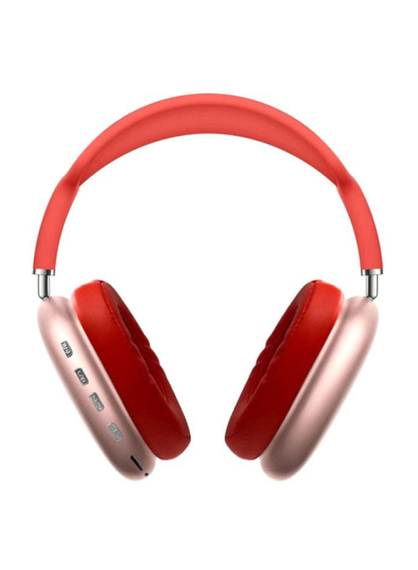 Bsnl P9 Wireless / Bluetooth Over-Ear Headphone with Mic, Red