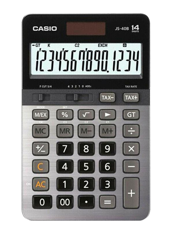 Casio 14-Digit Financial and Business Calculator, JS-40B, Grey/Black