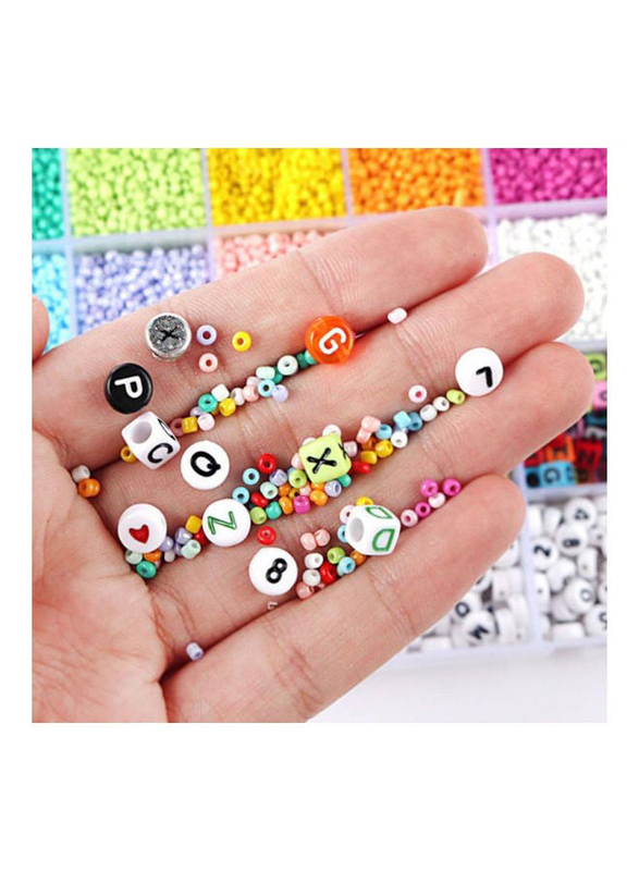 Arabest DIY Glass And Alphabet Bead Set, Multicolour