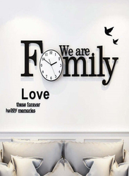 New Family Silent Acrylic Large Decorative DIY Wall Clock for Home, Black/White