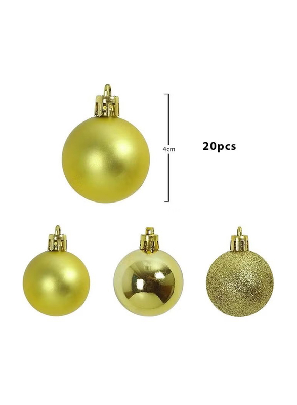 Yatai 4cm Baubles Decoration Ball Set, 20 Pieces, Gold