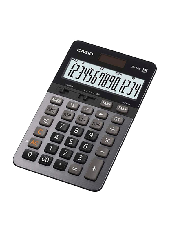 Casio 14-Digit Financial and Business Calculator, JS-40B, Grey/Black