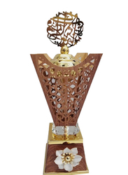 Oud Burner Incense Holder for Home & Mosque, Rose Gold