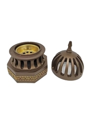 Frankincense Resin Charcoal Incense Bakhoor Burner, Brown/Gold