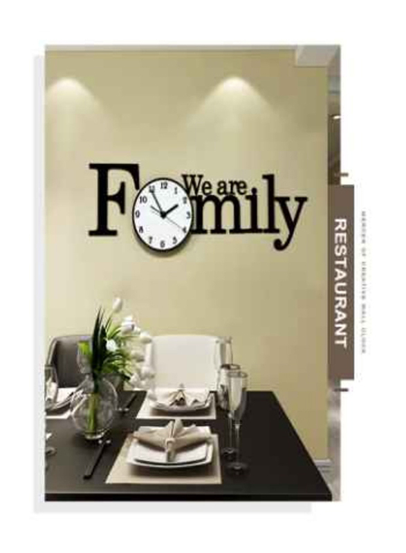 We Are Family DIY Acrylic Wall Clock, White/Black