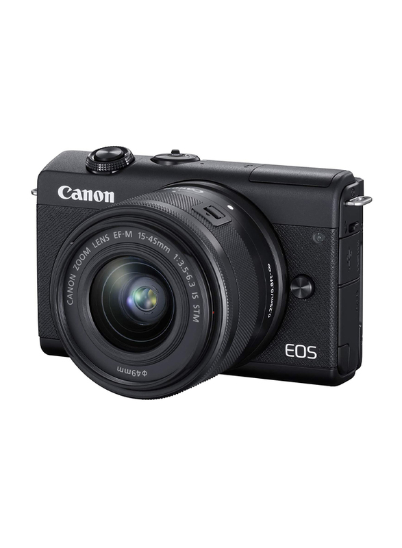 Canon EOS M200 DSLR Camera with EF-M 15-45mm F/3.5-6.3 IS STM Lens, 24.1 MP, Black