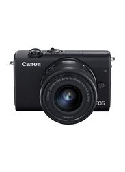 Canon EOS M200 DSLR Camera with EF-M 15-45mm F/3.5-6.3 IS STM Lens, 24.1 MP, Black
