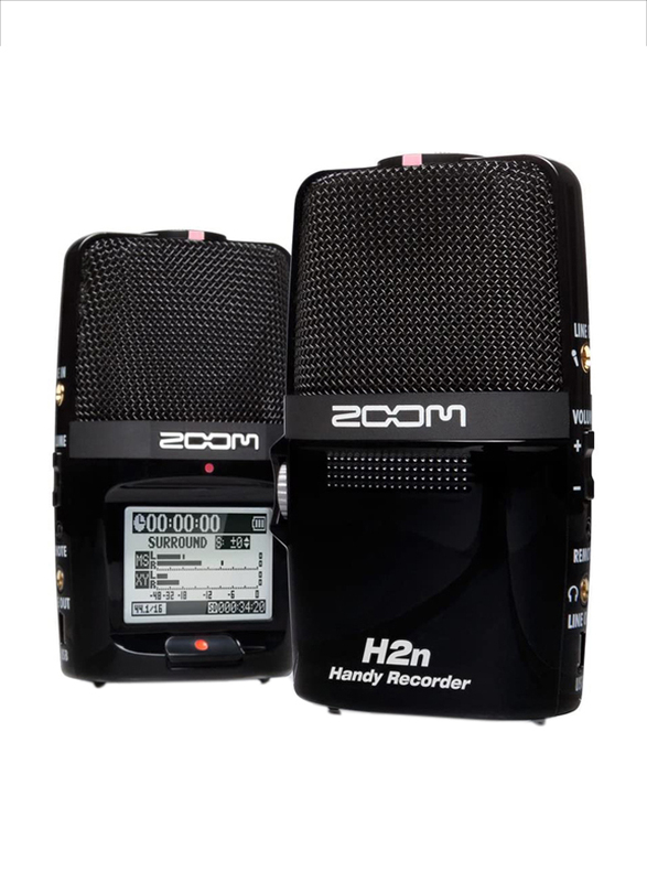 Zoom H2N Stereo Surround-Sound Portable Recorder, Black