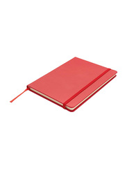 Giftology Soft Touch Hardcover Notebook with Pen, 192 Sheets, 70 GSM, A5 Size, Red