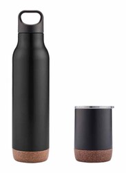 Hans Larsen 2-Piece Almelo Coffee Mug & Vacuum Flask Gift Set, Black