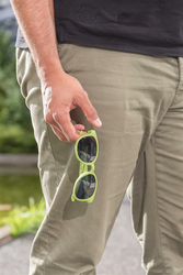 Eco Neutral UV Protection Full-Rim Oval Green Sunglasses for Men, Grey Lens, SGEN 102