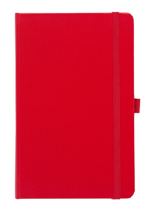 جيفتولوجي بينجر دفتر بغلاف مقوى ، 80 ورقة ، 70 جرام ، مقاس A5 ، أحمر