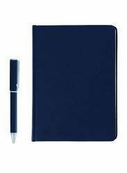 Santhome Heritage Office College Notebook and Pen set, 106 Sheets, 100 GSM, Blue