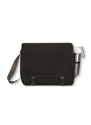 Giftology 15.6-Inch Polyester Messenger Bag Unisex with Shoulder Strap and Handle, Black