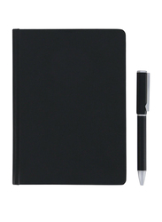 Santhome Heritage Office College Notebook and Pen set, 106 Sheets, 100 GSM, Black
