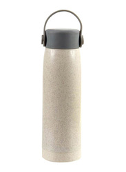 Eco-Neutral 380ml Rabi Wheat Straw Glass Bottle, Natural Beige