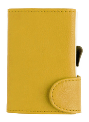 سانثوم محفظة معدنية صغيرة رفيعة لحمل البطاقة للرجال ، أصفر جملي