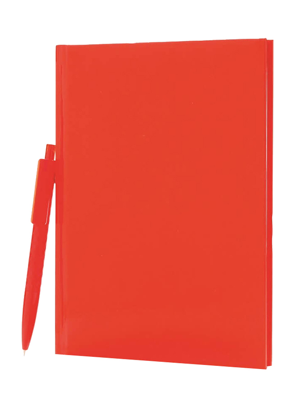 XD Hard Cover Notebook with Pen, 160 Sheets, 70 GSM, A5 Size, Red