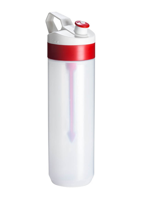 Tacx 800ml Plastic Fruit Infuser Detox Water Bottle, Red