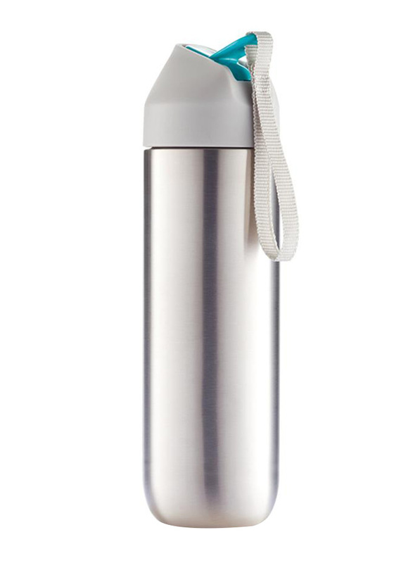 XD Design 500ml Stainless Steel Neva Water Bottle, Grey/Turquoise