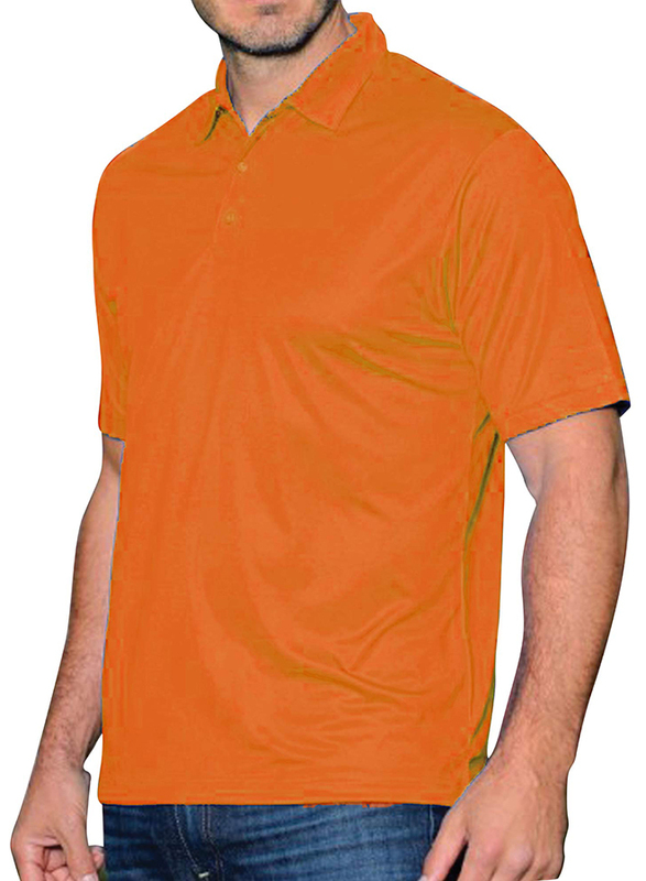 Santhome Short Sleeve Polo Shirt for Men, Small, Orange