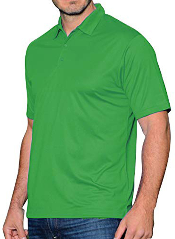 Santhome Short Sleeve Polo Shirt for Men, Small, E-Green