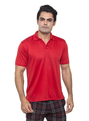 Santhome Short Sleeve Polo Shirt for Men, Small, Red