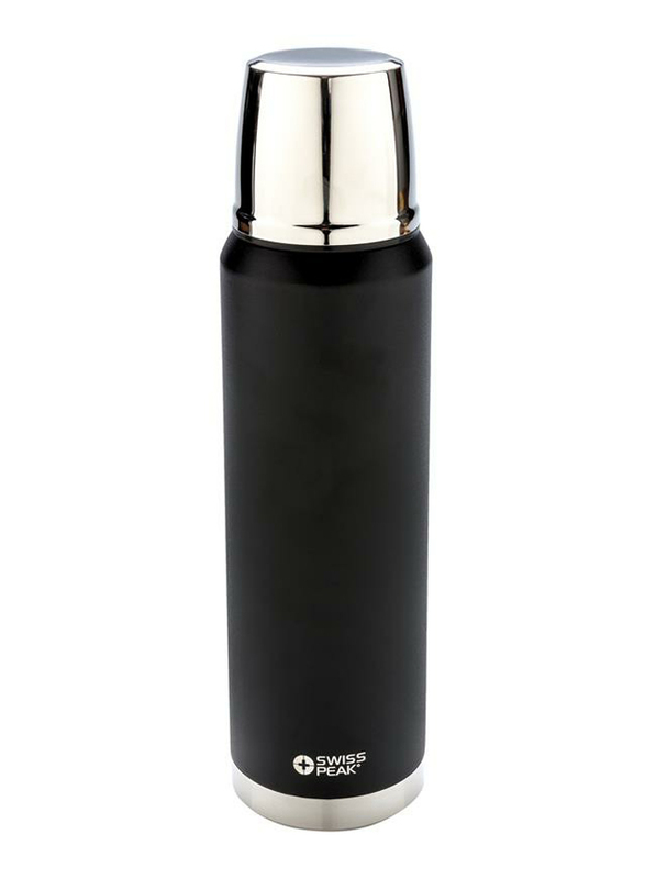 Swiss Peak Elite 1 Ltr Copper/Stainless Steel Vacuum Flask, DWSW 101, Black