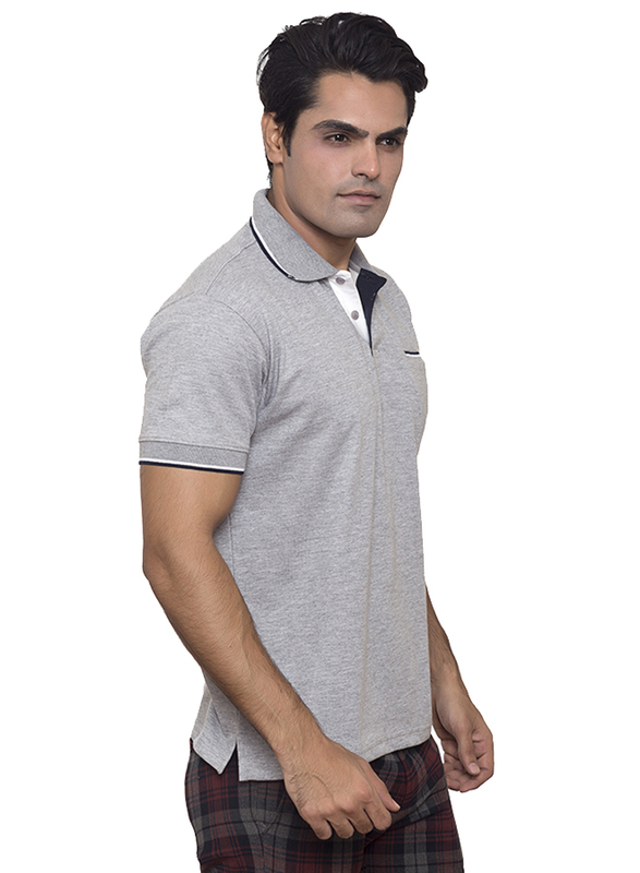 Santhome Tropikana DryNCool Polo Shirt for Men, Small, Grey