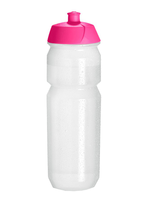 Tacx 750ml Sipper Sports Plastic Water Bottle with Spout, WB 003-Trans/Pink Lid, Pink/Transparent