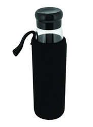 Hans Larsen 500ml Travel Glass/Plastic Mason Jar Drinking Bottle, DWHL 351, Black/Transparent