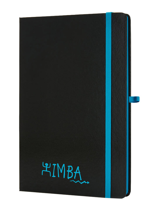 Santhome Classic Lined Notebook with Hardcover Ruled, 3mm Elastic Closure, 192 Pages, 70 GSM, A5 Size, 5 Pieces, Black/Blue
