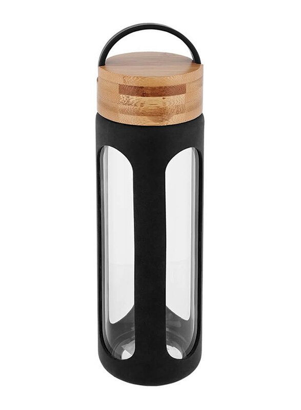 

Hans Larsen 550ml Glass Water Bottle, Black