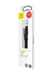 Baseus 23-cm Sync & Charge Lightning Nimble Portable Cable 2A, USB Type A Male to Lightning Cable for Apple Devices, Black