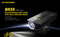 Nitecore BR35 1800 Lumen USB Rechargeable Bike Light, Black