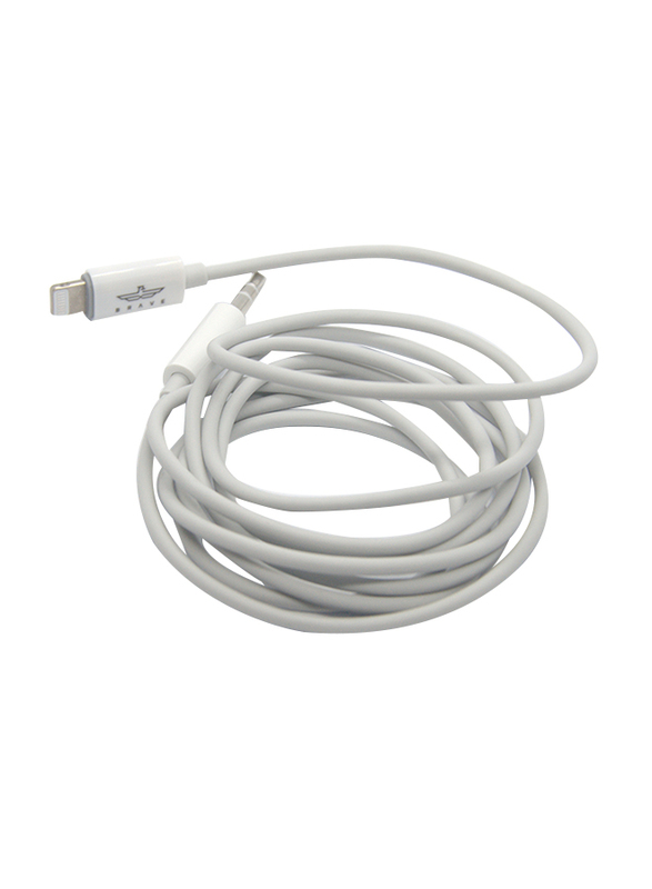 Brave 1.5-Meter 3.5mm Aux Cable, Lightning Male to 3.5mm Jack for Apple Devices, BAC 106, White