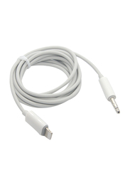 Brave 1.5-Meter 3.5mm Aux Cable, Lightning Male to 3.5mm Jack for Apple Devices, BAC 106, White