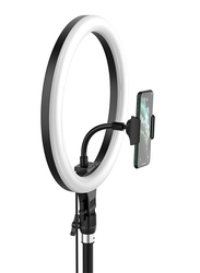 Baseus 120 LED Ring Light with 180 Degree Flip Bracket Floor Type Foldable Stand, White/Black
