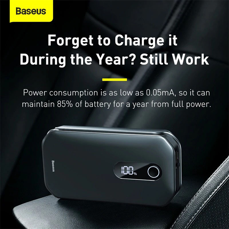 Baseus Super Energy Max Car Jump Starter, 20000mAh, Peak Current 2000A, Black