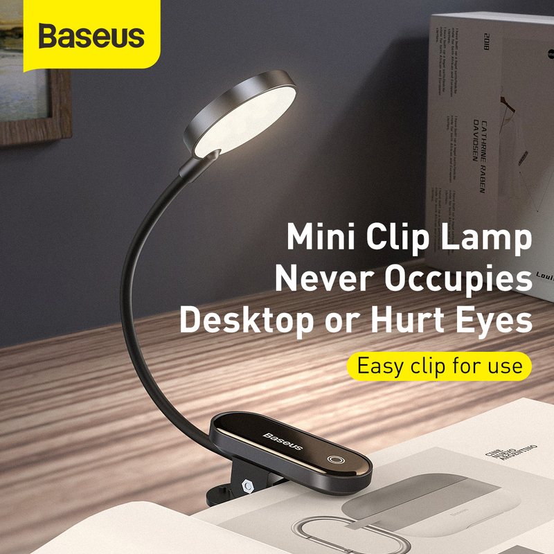 Baseus Comfort Reading Mini Clip Lamp, Grey