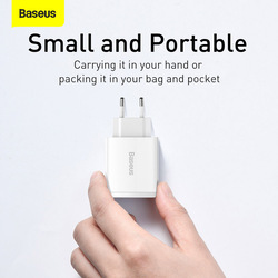 Baseus 30W USB C PD Fast Charger for iPhone Devices, White