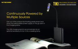 Nitecore TIKI 300 Lumen USB Rechargeable Keychain Light, Black