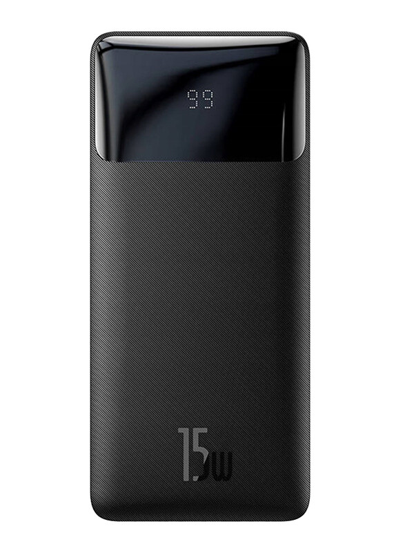 

Baseus 10000mah Bipow Digital Display Power Bank, 15W, Black